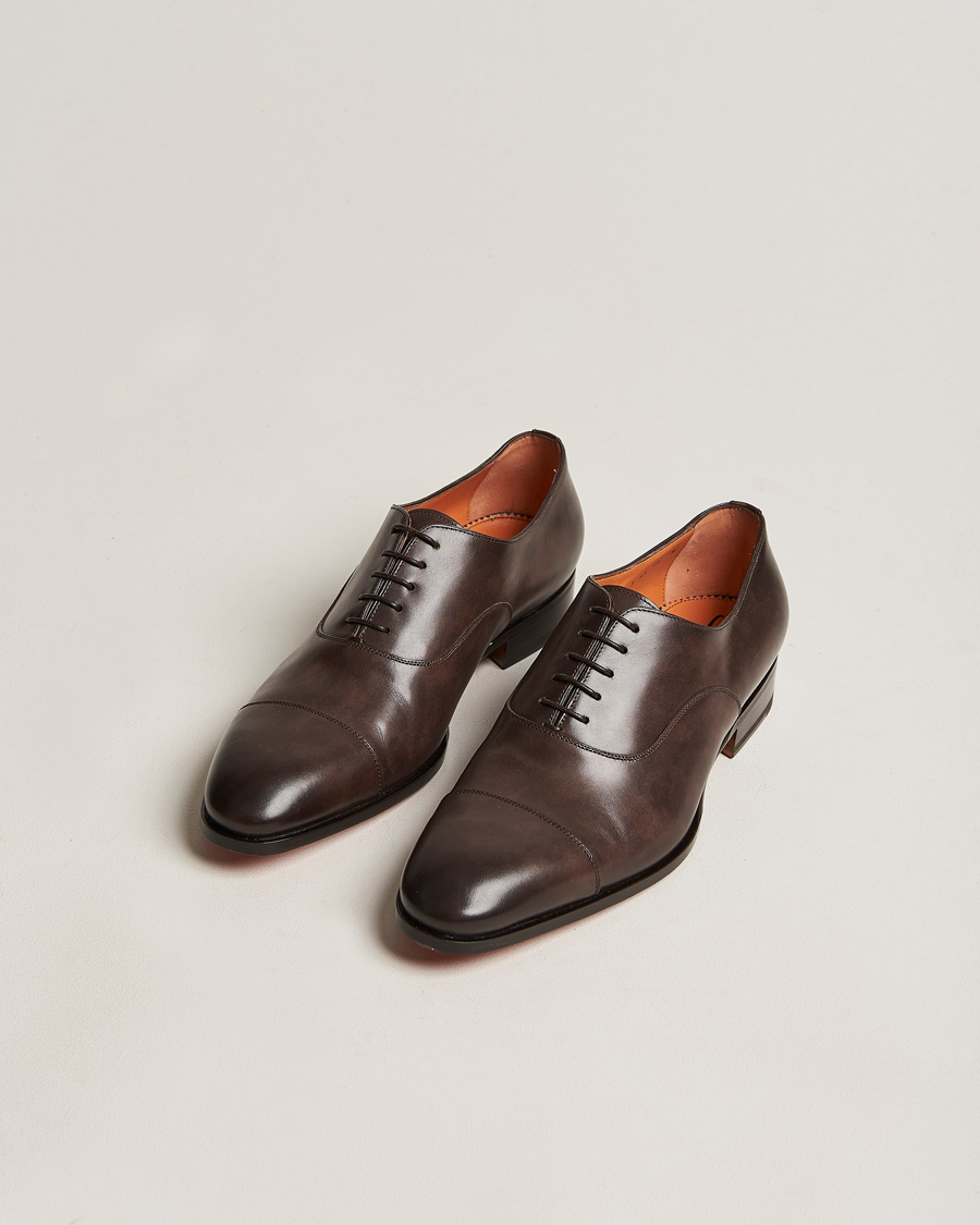 Herr | Handgjorda skor | Santoni | Blake Oxford  Dark Brown Calf