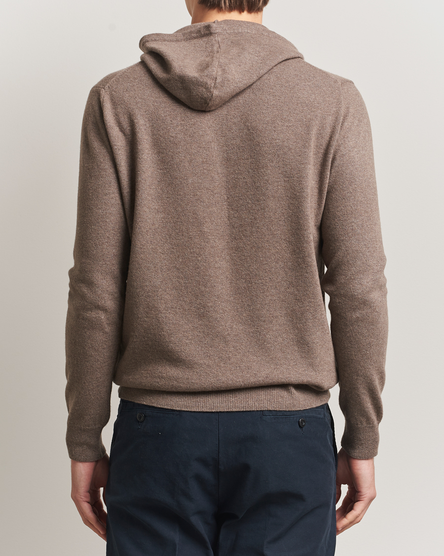 Herren | Pullover | Oscar Jacobson | Pascal Wool/Cashmere Hoodie Light Brown
