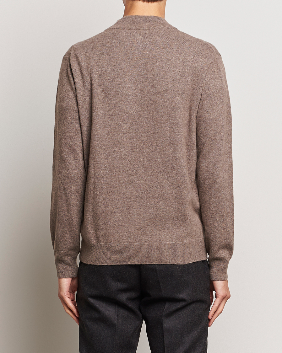 Herren | Pullover | Oscar Jacobson | Patton Wool/Cashmere Half Zip Light Brown
