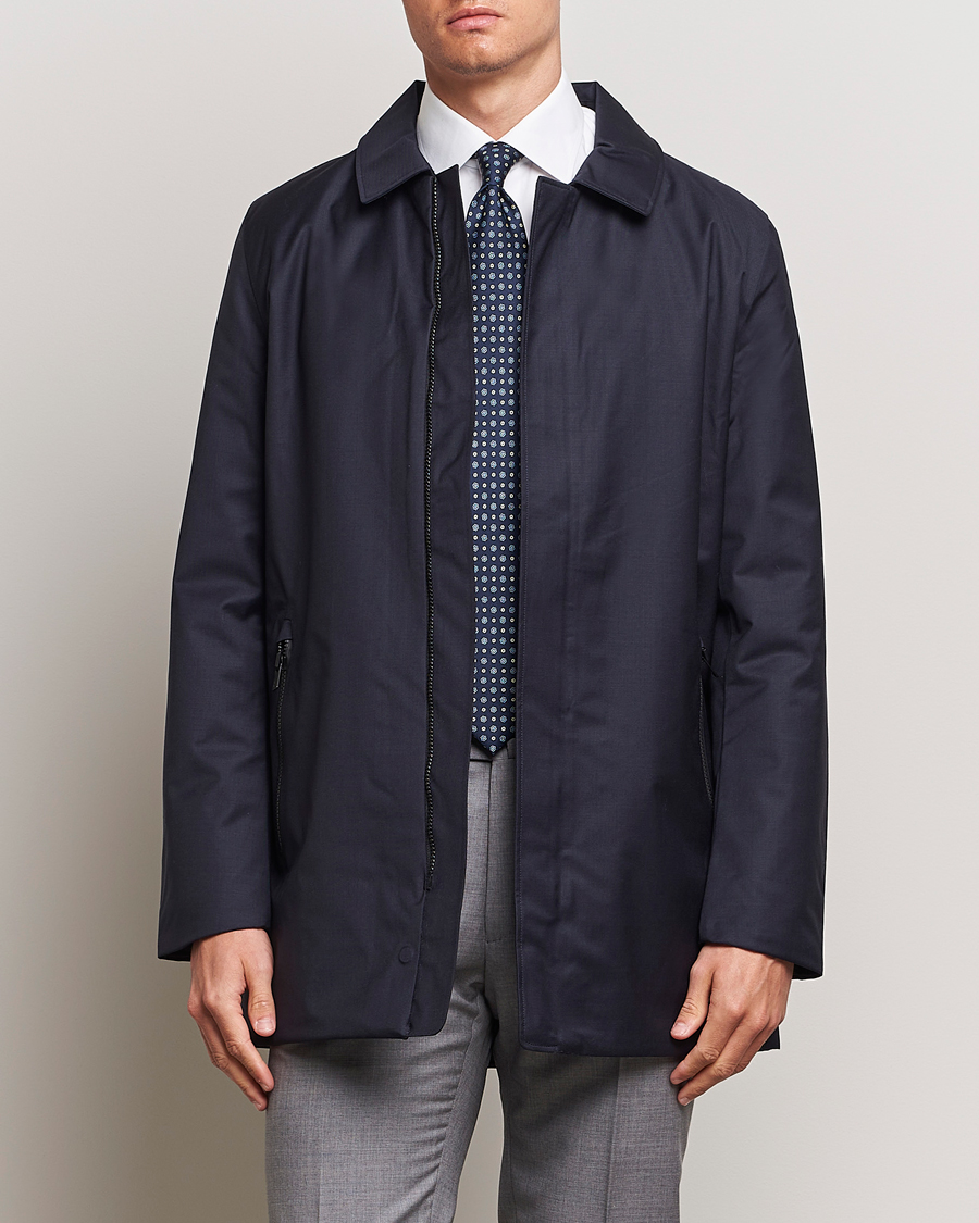 Herren | Minimalistische Jacken | UBR | Regulator Coat Savile Dark Navy Wool