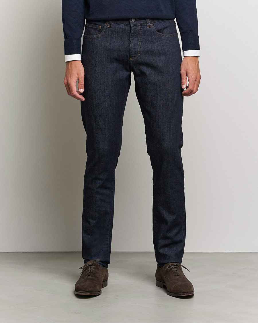 Herren | Jeans | Canali | Slim Fit Stretch Jeans Dark Rinse