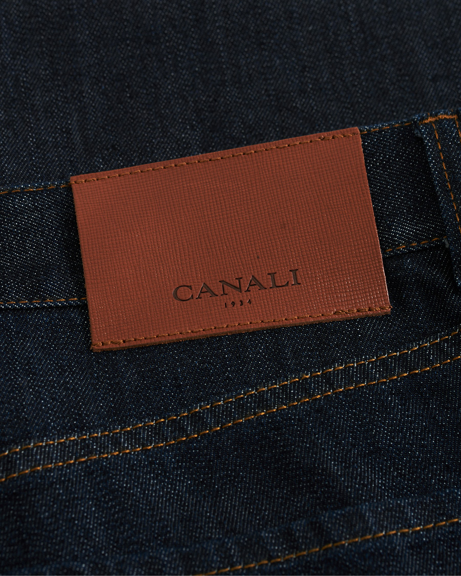 Herren | Jeans | Canali | Slim Fit Stretch Jeans Dark Rinse