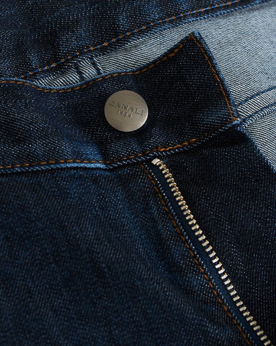 Herren | Jeans | Canali | Slim Fit Stretch Jeans Dark Blue Wash