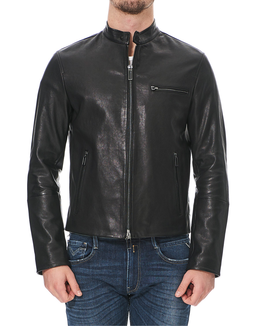 Herren | Jacken | Emporio Armani | Leather Jacket Black