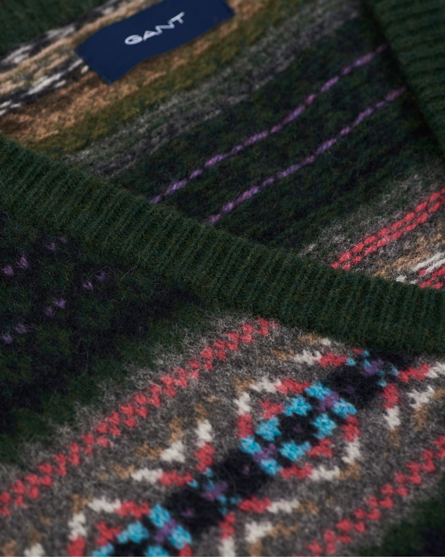 Herren | Pullover | GANT | Holiday Fairisle Slipover Tartan Green