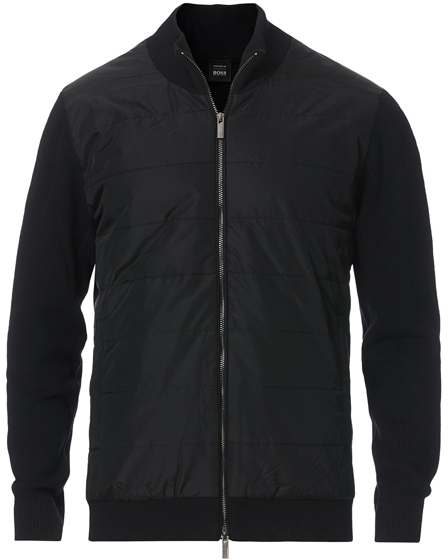 Herren | Pullover | BOSS BLACK | BOSS Porsche Capsule Mandor Hybrid Full Zip Black