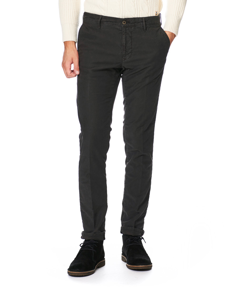Herren | Hosen | Incotex | Slim Fit Garment Dyed Washed Slacks Black