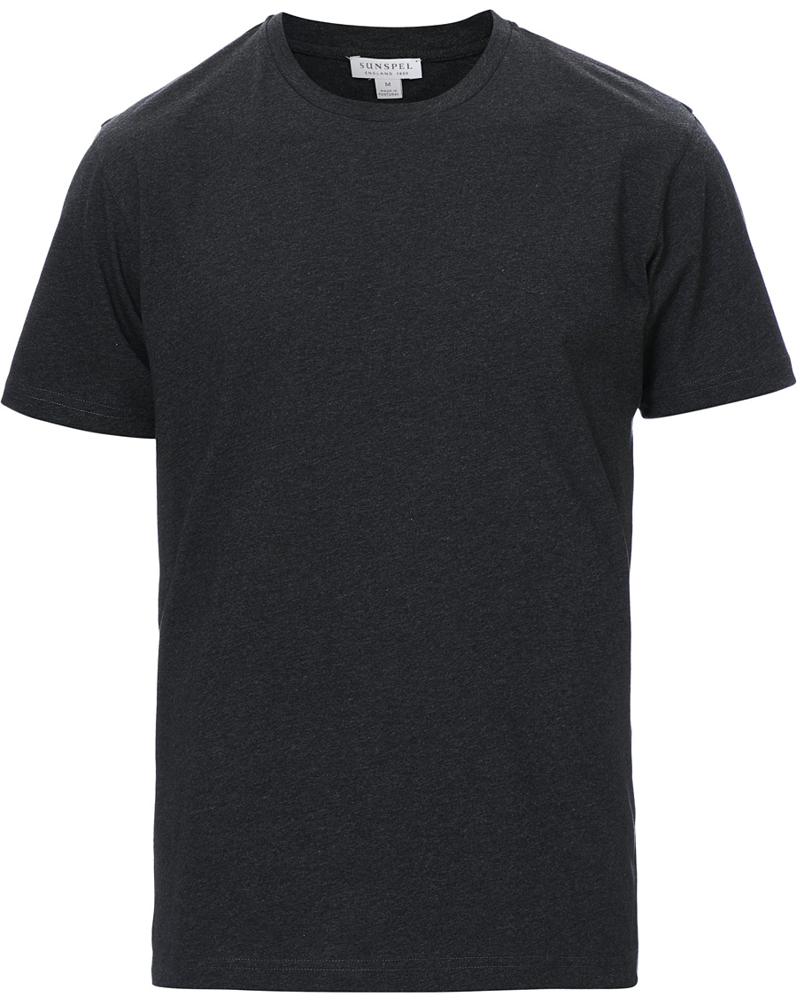 Herren | T-Shirts | Sunspel | Riviera Organic Tee Charcoal Melange