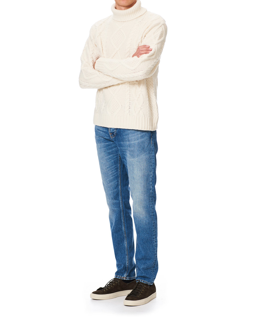 Herren | Pullover | Nudie Jeans | Didrik Braided Rollneck Dusty White