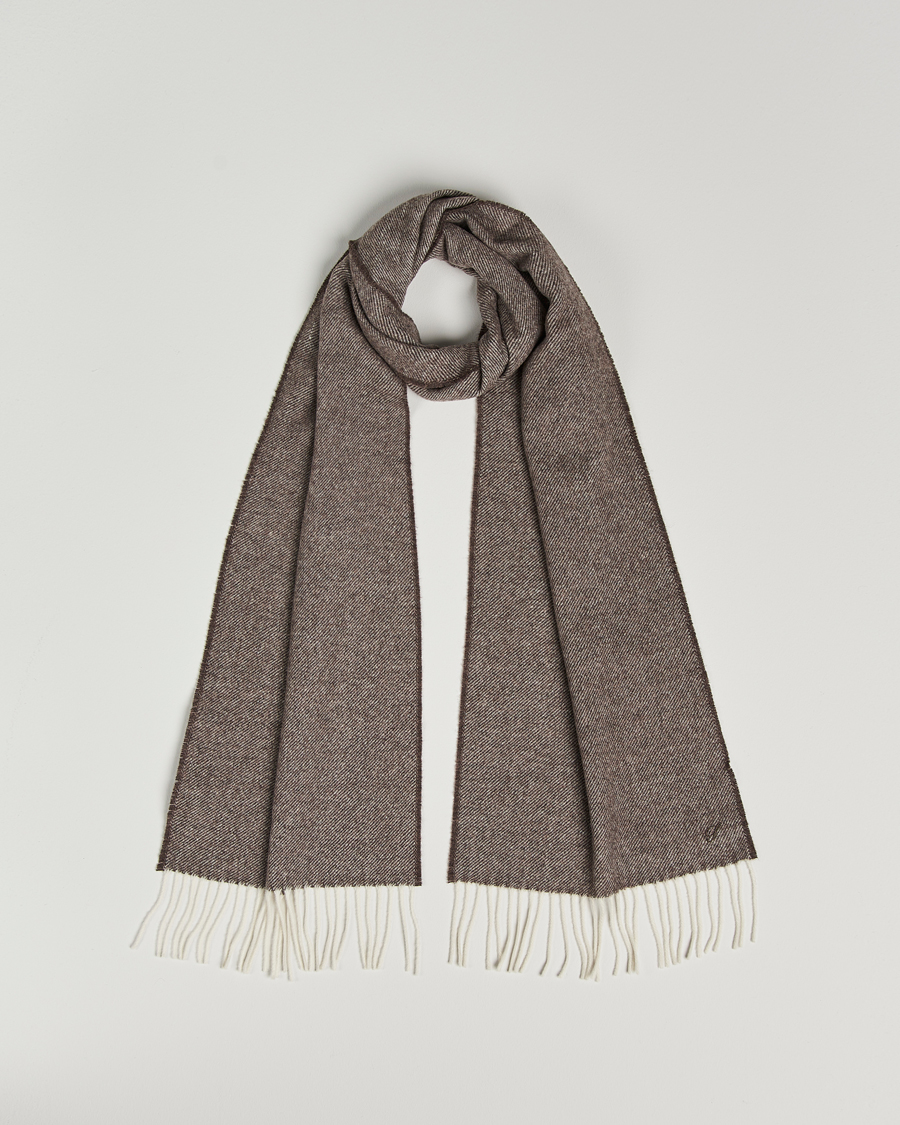 Herren | Stenströms Herringbone Wool Scarf Brown | Stenströms | Herringbone Wool Scarf Brown