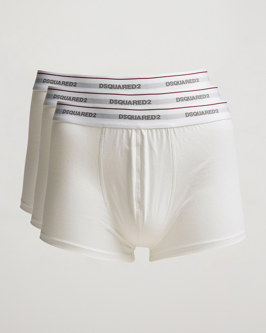 Herren | Unterwäsche | Dsquared2 | 3-Pack Cotton Stretch Trunk White