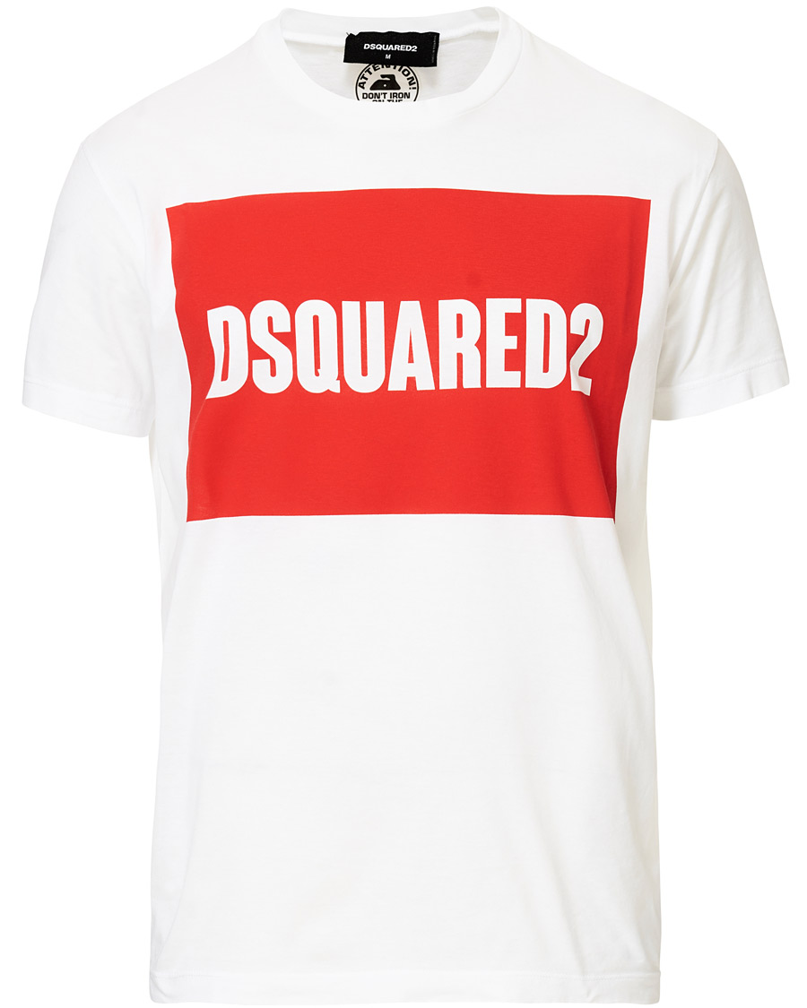 Herren | T-Shirts | Dsquared2 | Cool Fit Box Print Logo Crew Neck Tee White