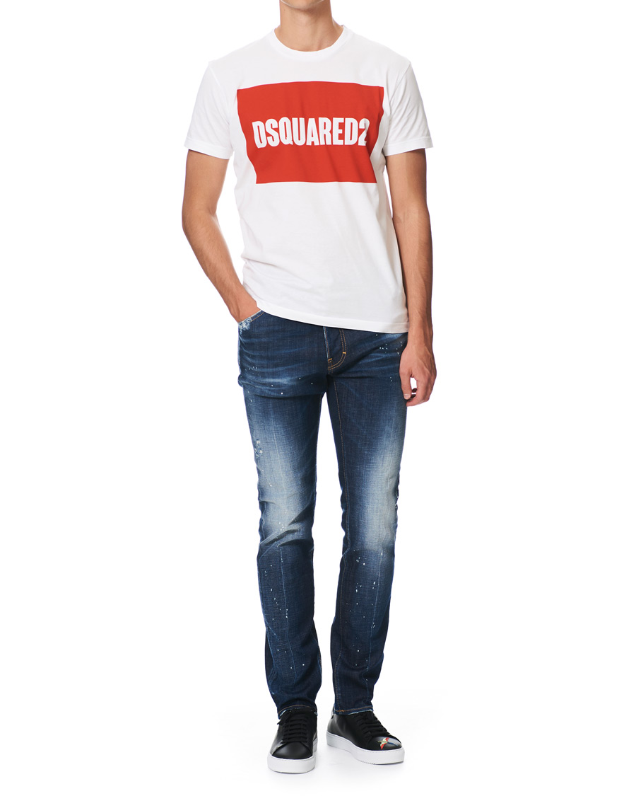 Herren | T-Shirts | Dsquared2 | Cool Fit Box Print Logo Crew Neck Tee White