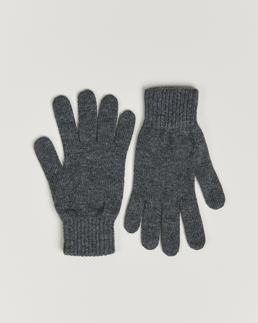 Herren | Johnstons of Elgin Knitted Cashmere Gloves Dark Granite | Johnstons of Elgin | Knitted Cashmere Gloves Dark Granite
