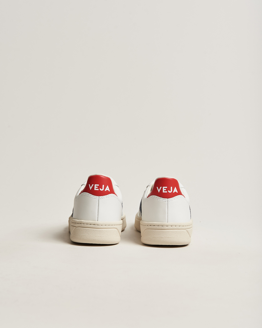 Herren | Veja V-10 Leather Sneaker White Nautico/Pekin | Veja | V-10 Leather Sneaker White Nautico/Pekin