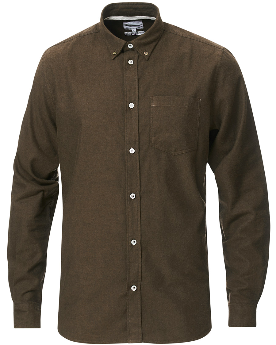 Herren | Hemden | Norse Projects | Anton Brushed Flannel Shirt Dark Green