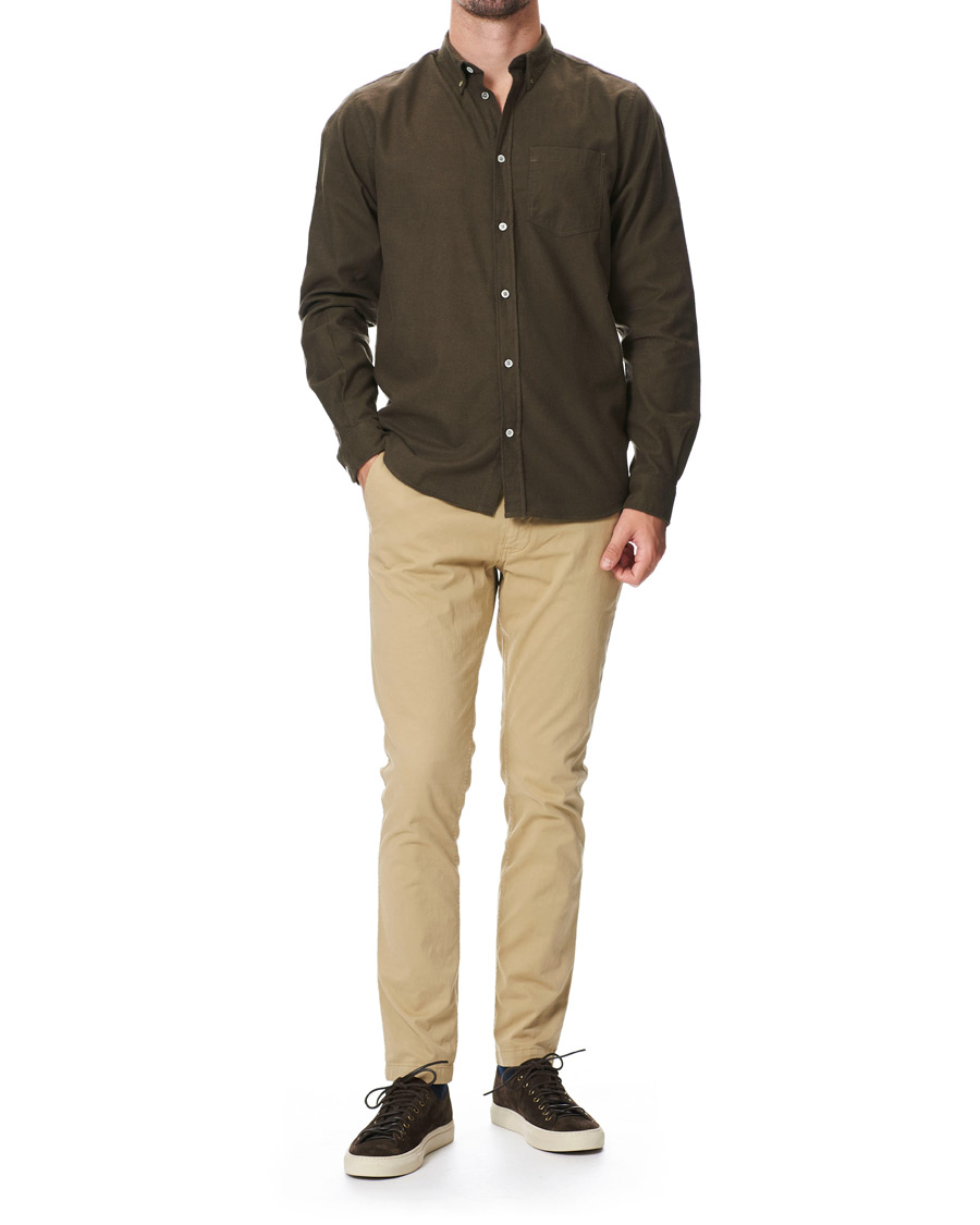 Herren | Hemden | Norse Projects | Anton Brushed Flannel Shirt Dark Green