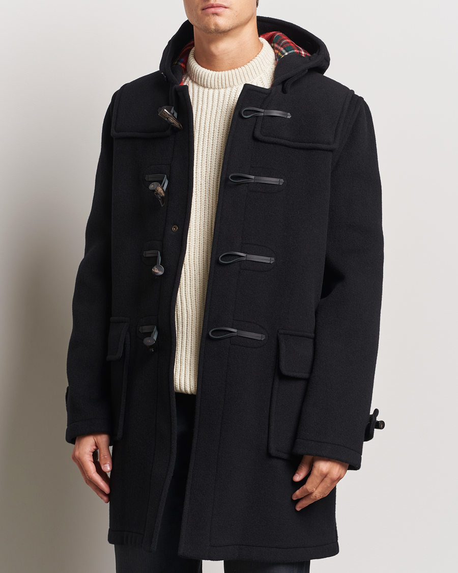 Herren | Jacken | Gloverall | Morris Duffle Coat Black/Royal Stewart
