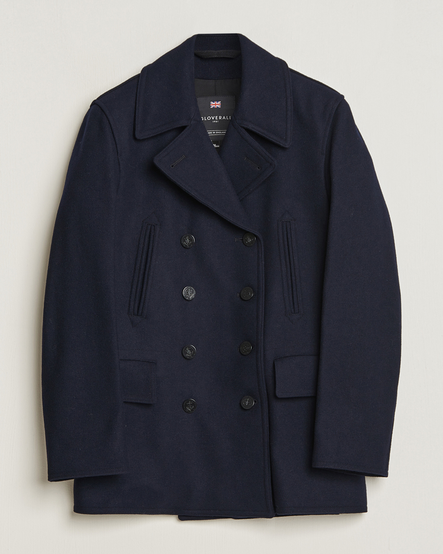 Herren | Jacken | Gloverall | Churchill Reefer Peacoat Navy