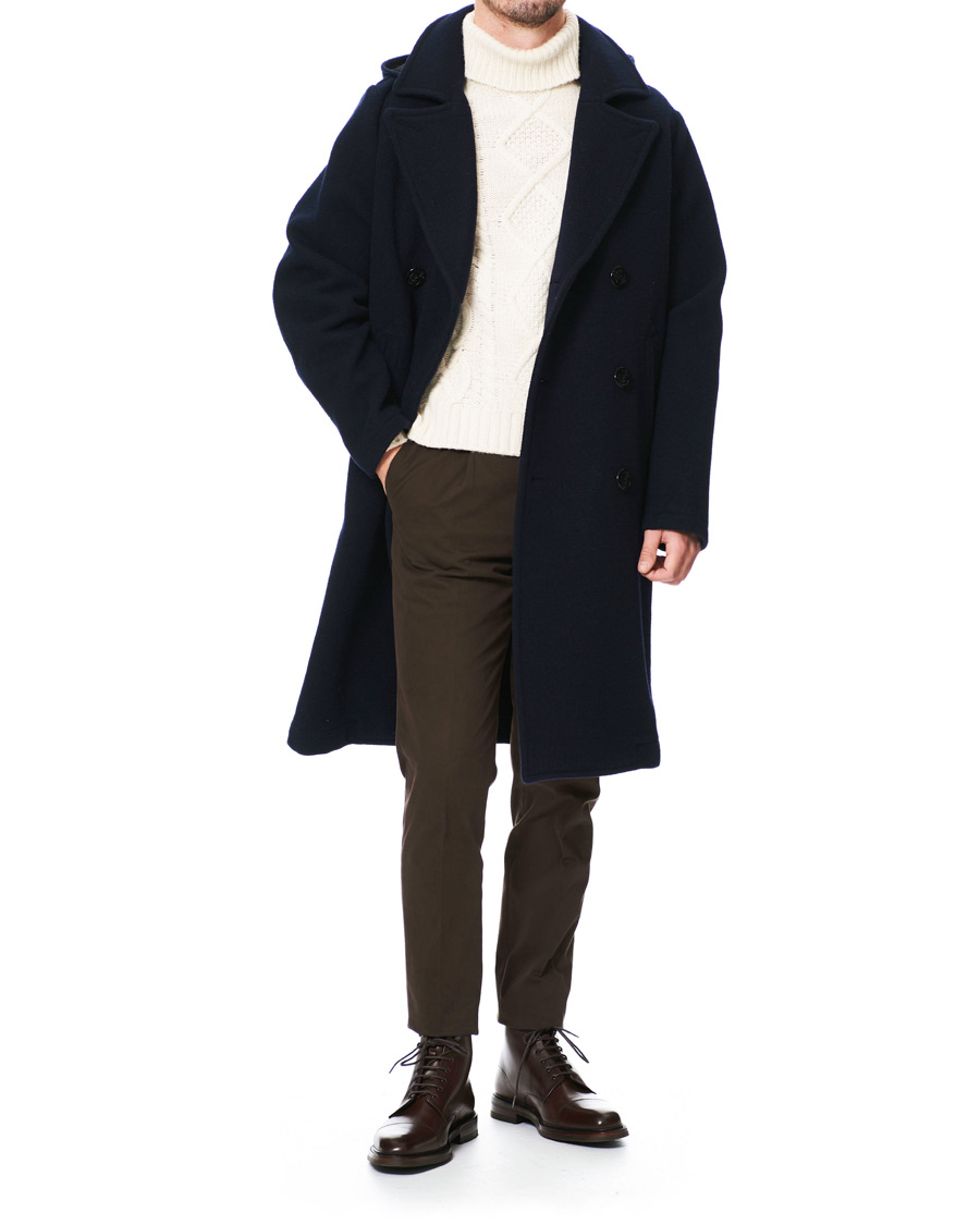 Herren | Jacken | Gloverall | Shakelton Long Peacoat Navy