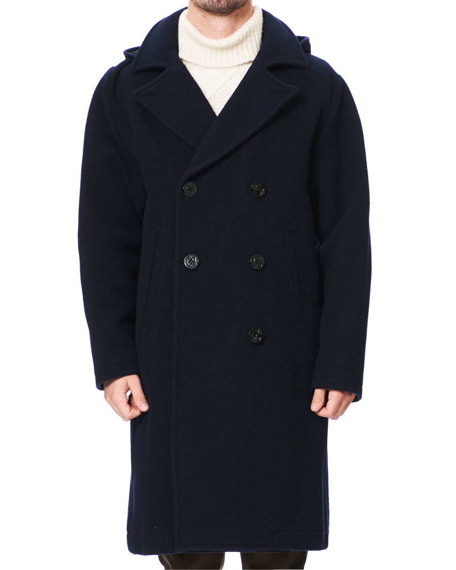 Herren | Jacken | Gloverall | Shakelton Long Peacoat Navy