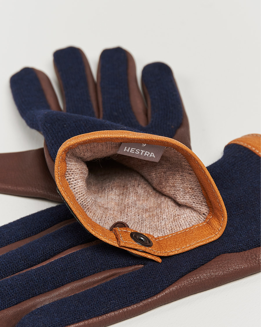 Herren | Hestra | Hestra | Deerskin Wool Tricot Glove Blue/Brown