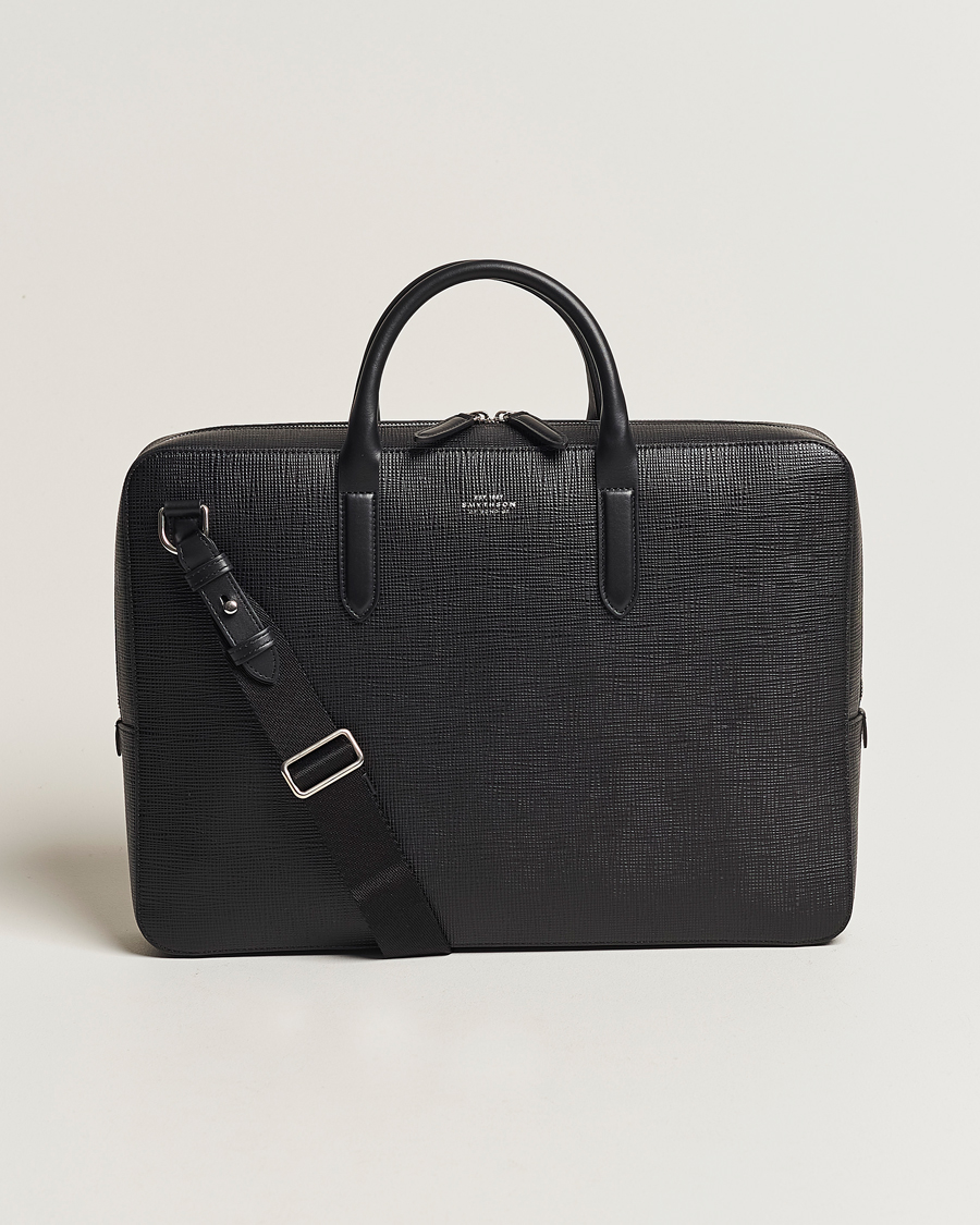 Herren | Smythson Panama Lightweight Briefcase Black | Smythson | Panama Lightweight Briefcase Black