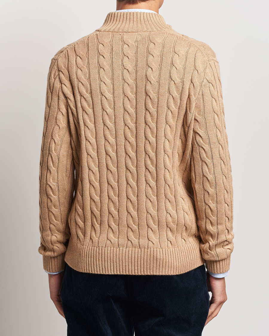 Herren | Pullover | Polo Ralph Lauren | Cotton Cable Half Zip Camel Melange