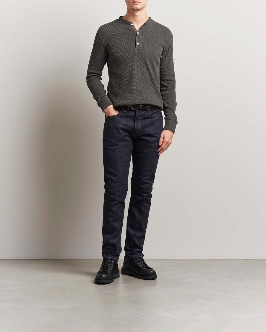 Herren | Pullover | RRL | Long Sleeve Henley Faded Black