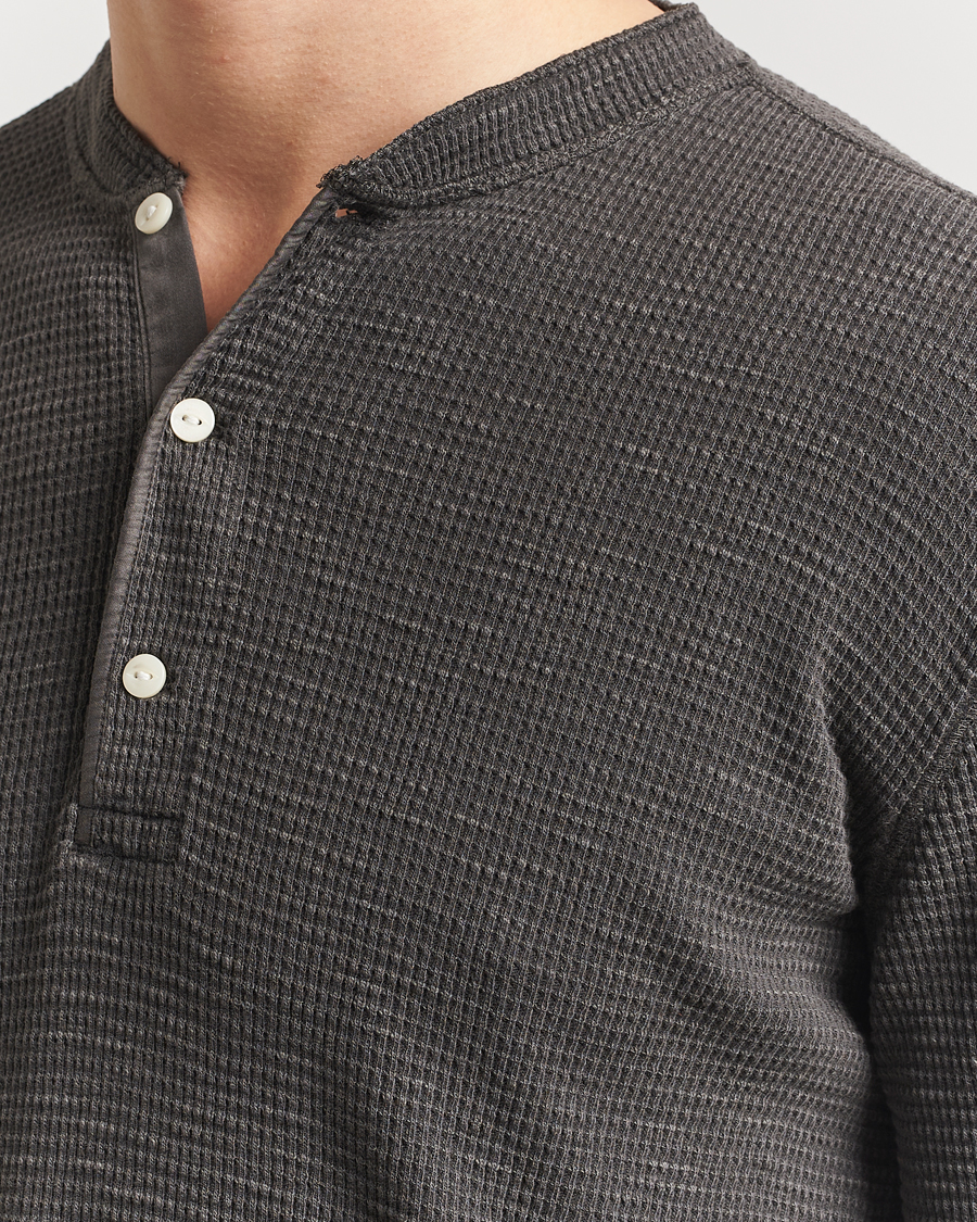 Herren | Pullover | RRL | Long Sleeve Henley Faded Black