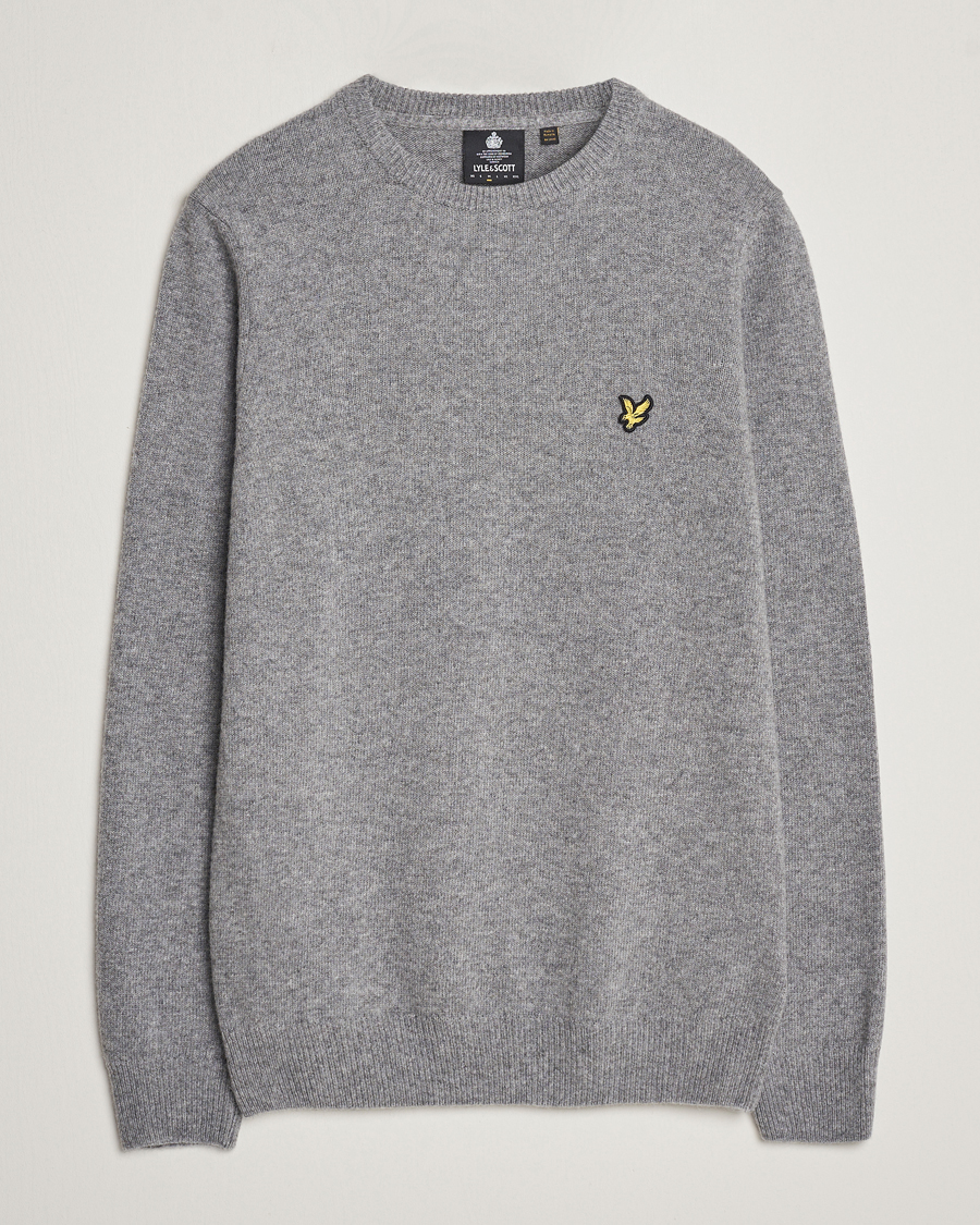 Herren | Pullover | Lyle & Scott | Lambswool Crew Neck Pullover Mid Grey Melange