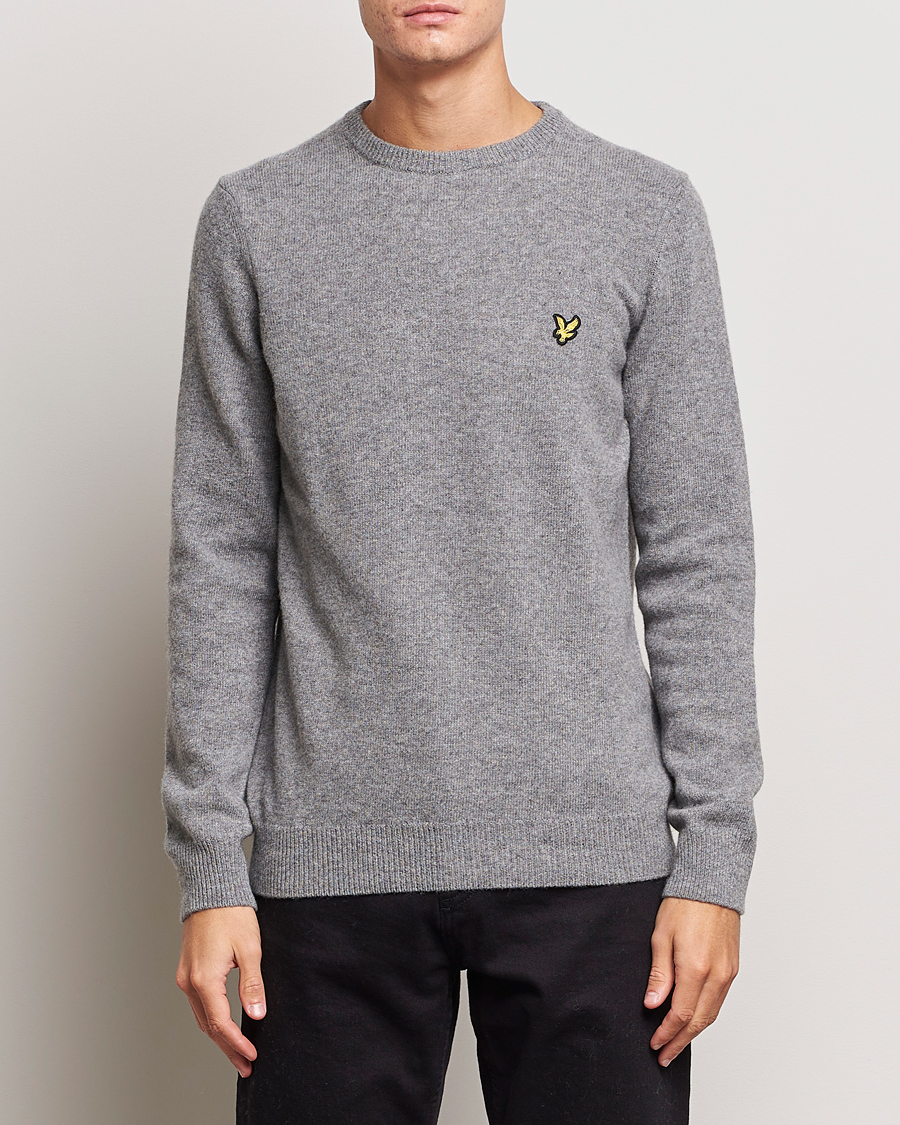 Herren | Pullover | Lyle & Scott | Lambswool Crew Neck Pullover Mid Grey Melange