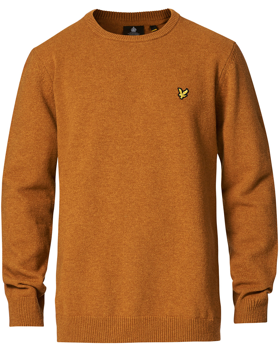 Herren | Pullover | Lyle & Scott | Lambswool Crew Neck Pullover Caramel Marl