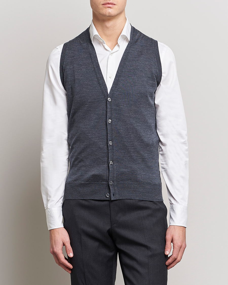 Herren | Kleidung | John Smedley | Huntswood Slim Fit Waistcoat Charcoal