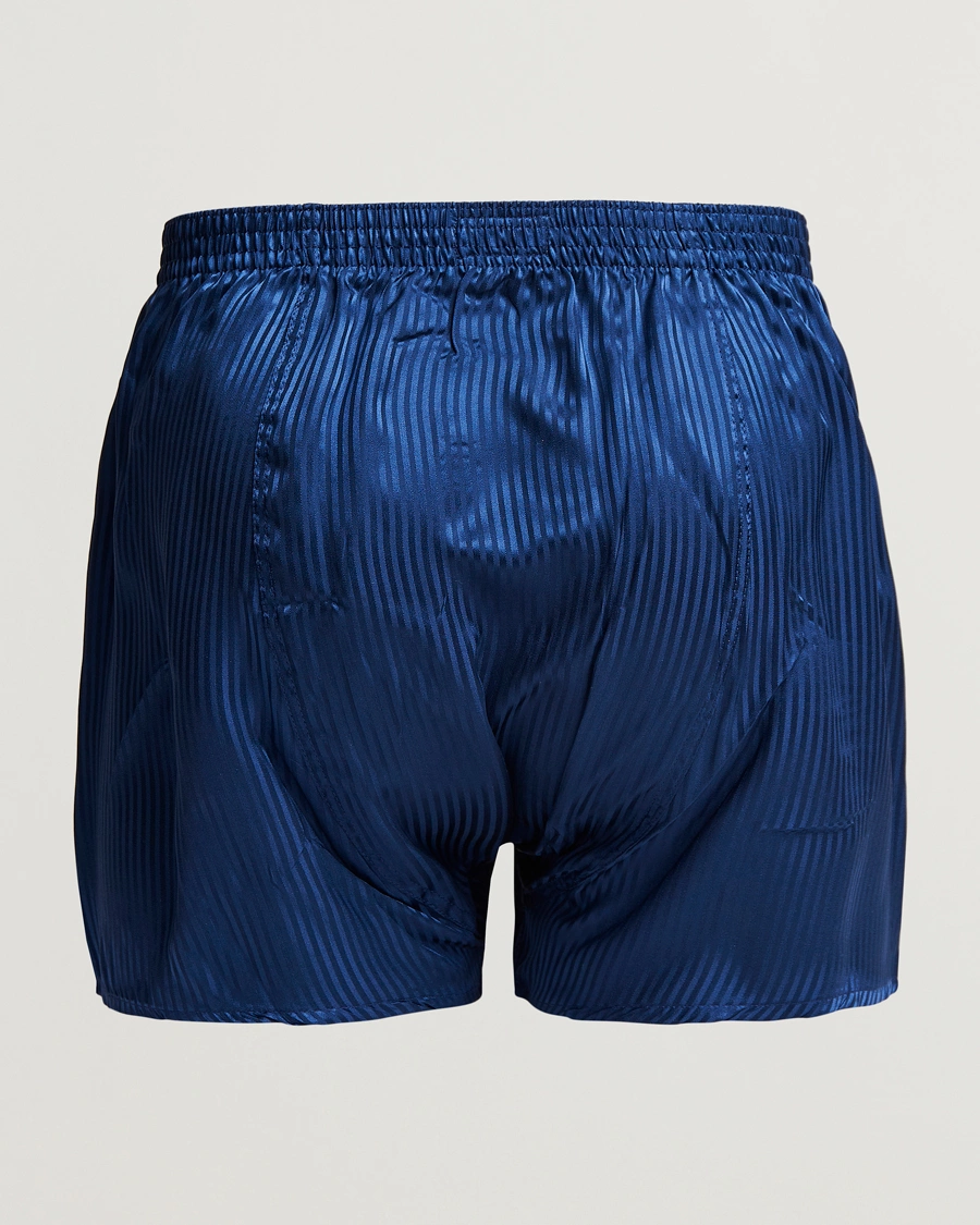 Herren | Loungewear-Abteilung | Derek Rose | Classic Fit Silk Boxer Shorts Navy