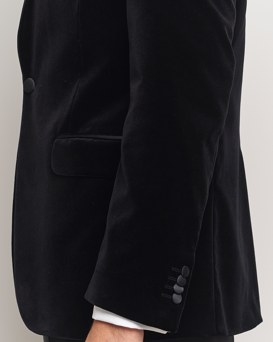 Herren | Sakkos | Oscar Jacobson | Frampton Velvet Tuxedo Blazer Black