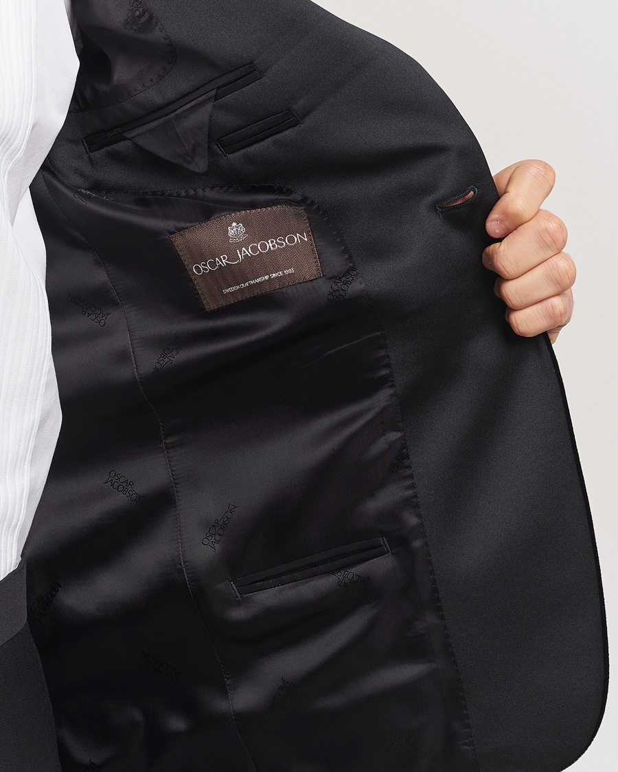 Herren | Sakkos | Oscar Jacobson | Frampton Velvet Tuxedo Blazer Black