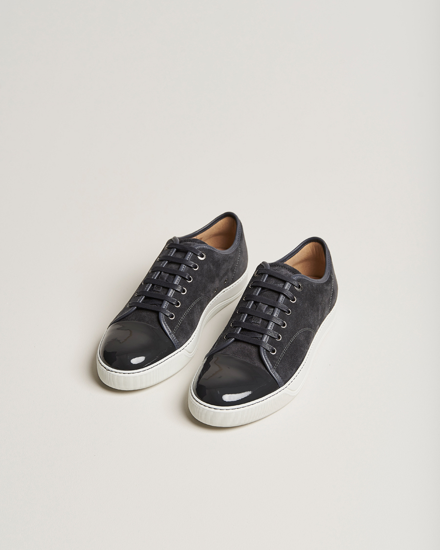 Herren |  | Lanvin | Patent Cap Toe Sneaker Dark Grey