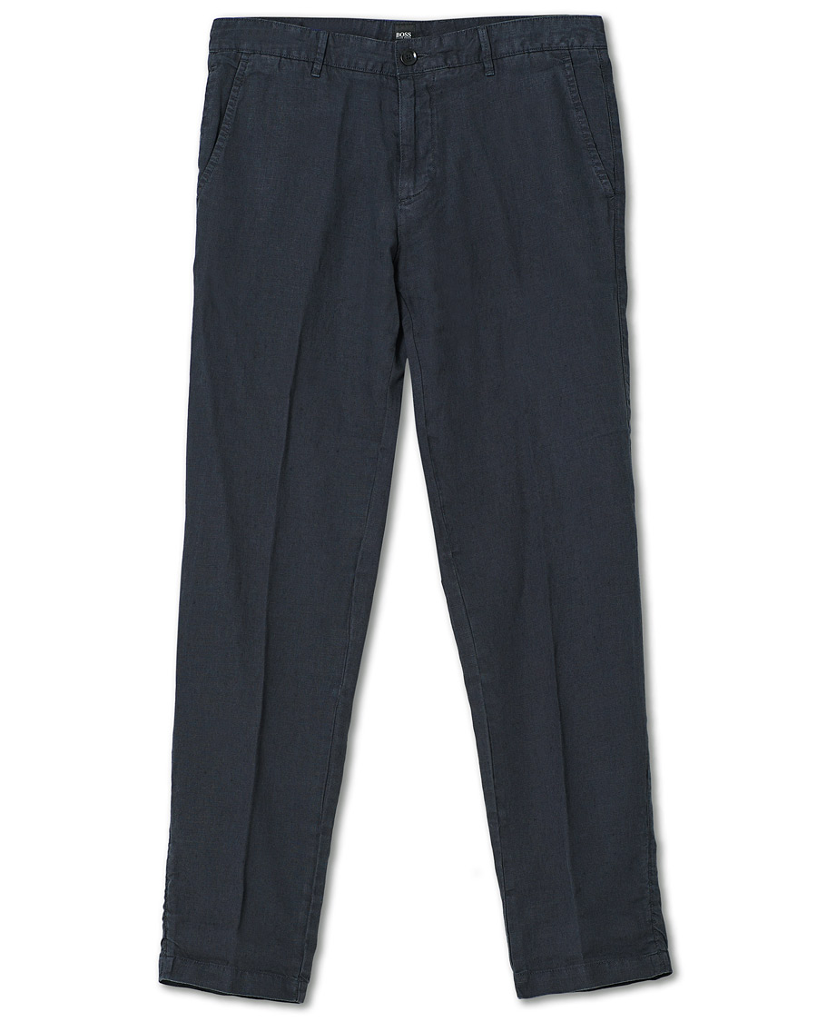 Herren | Hosen | BOSS BLACK | BOSS Crigan Linen Pants Dark Blue