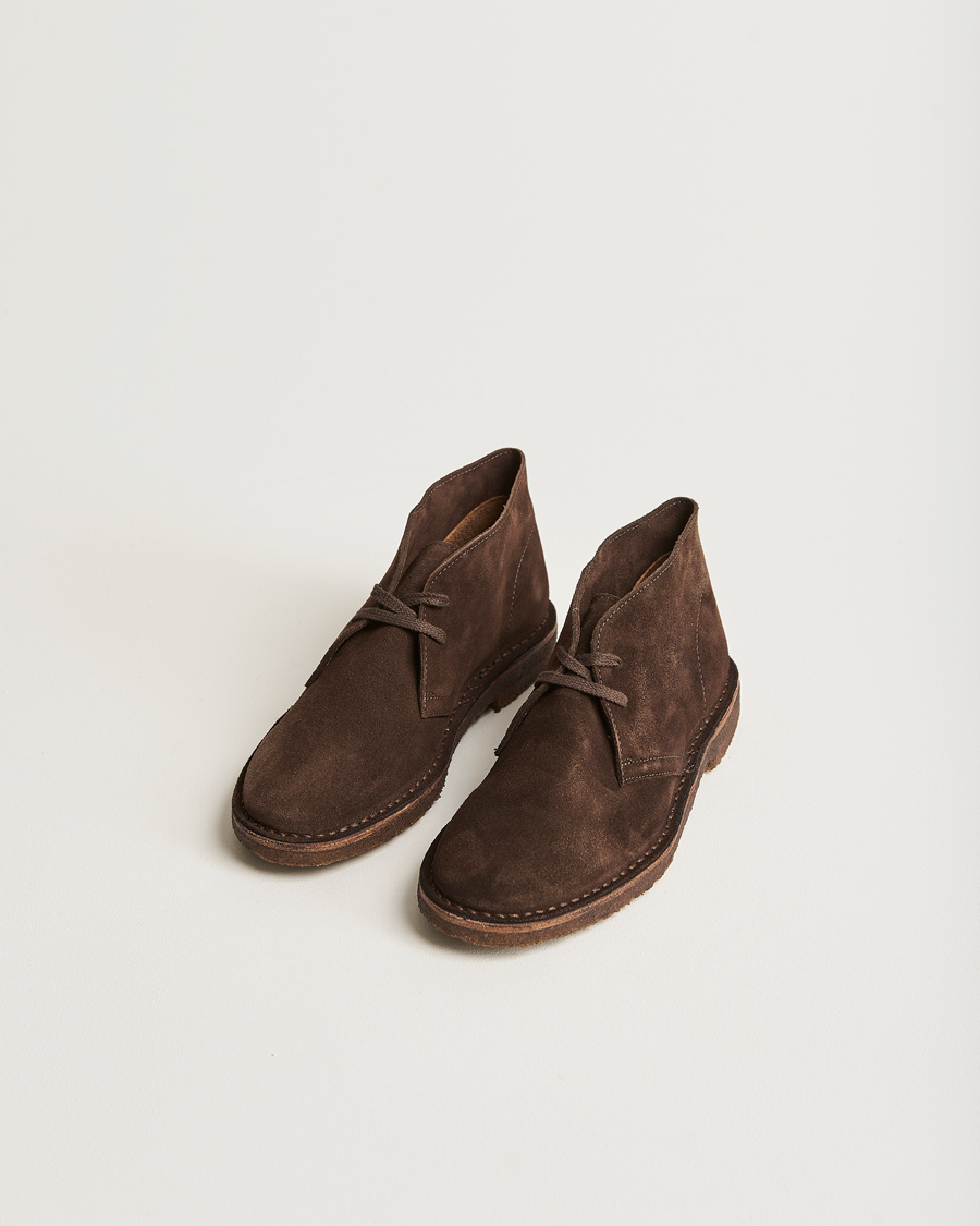 Men | Boots | Drake\'s | Clifford Suede Desert Boots Dark Brown