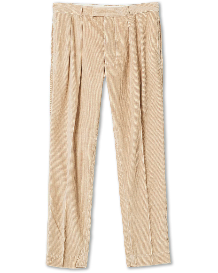 Herren | Hosen | Mackintosh | Wild Pleated Cord Trousers Beige