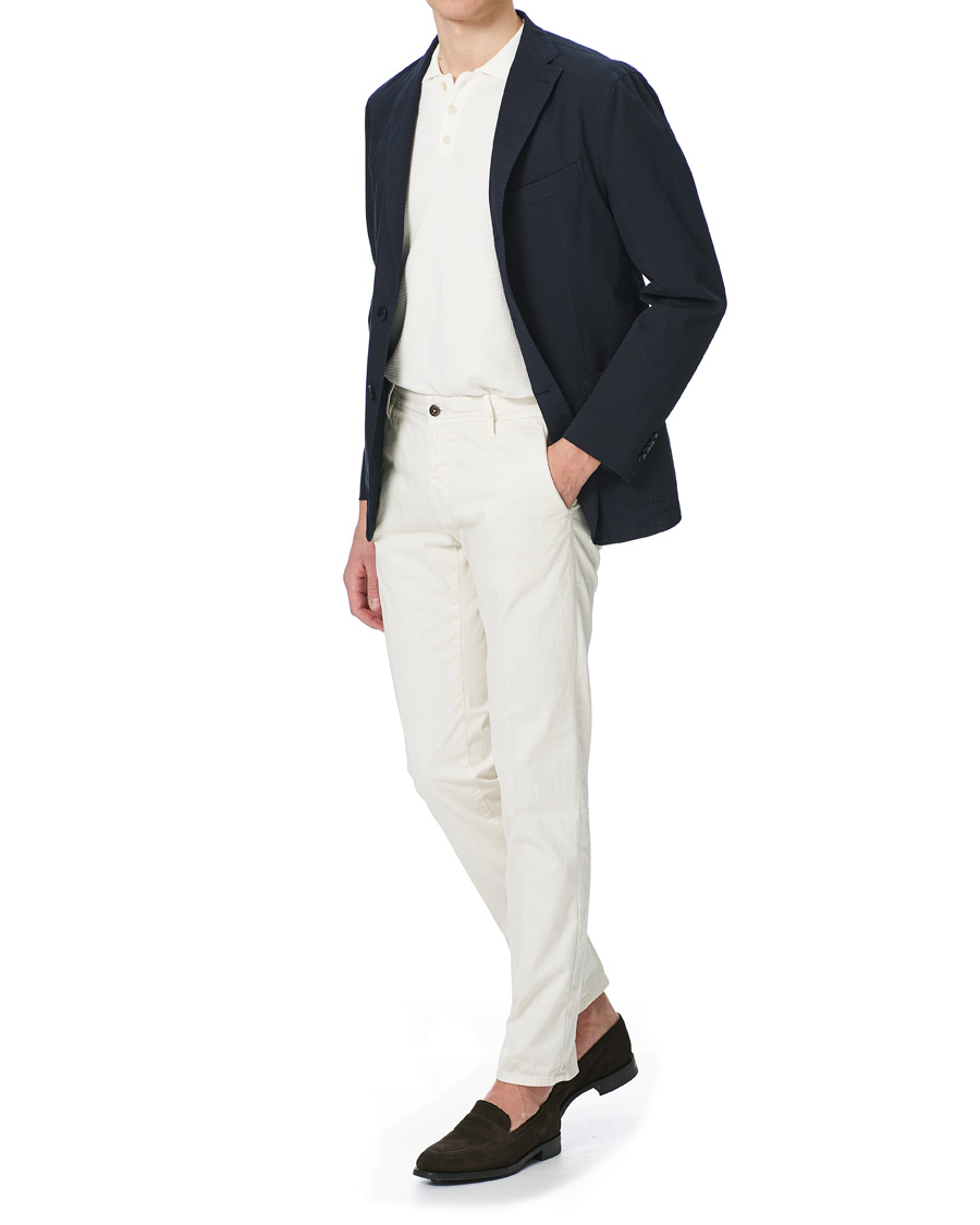 Herren | Hosen | Incotex | Slim Fit Garment Dyed Slacks Off White