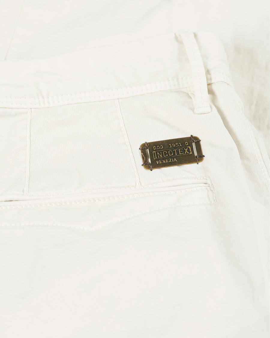 Herren | Hosen | Incotex | Slim Fit Garment Dyed Slacks Off White