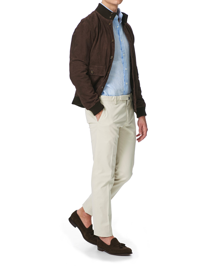 Herren | Hemden | Mazzarelli | Linen Cut Away Shirt Light Blue