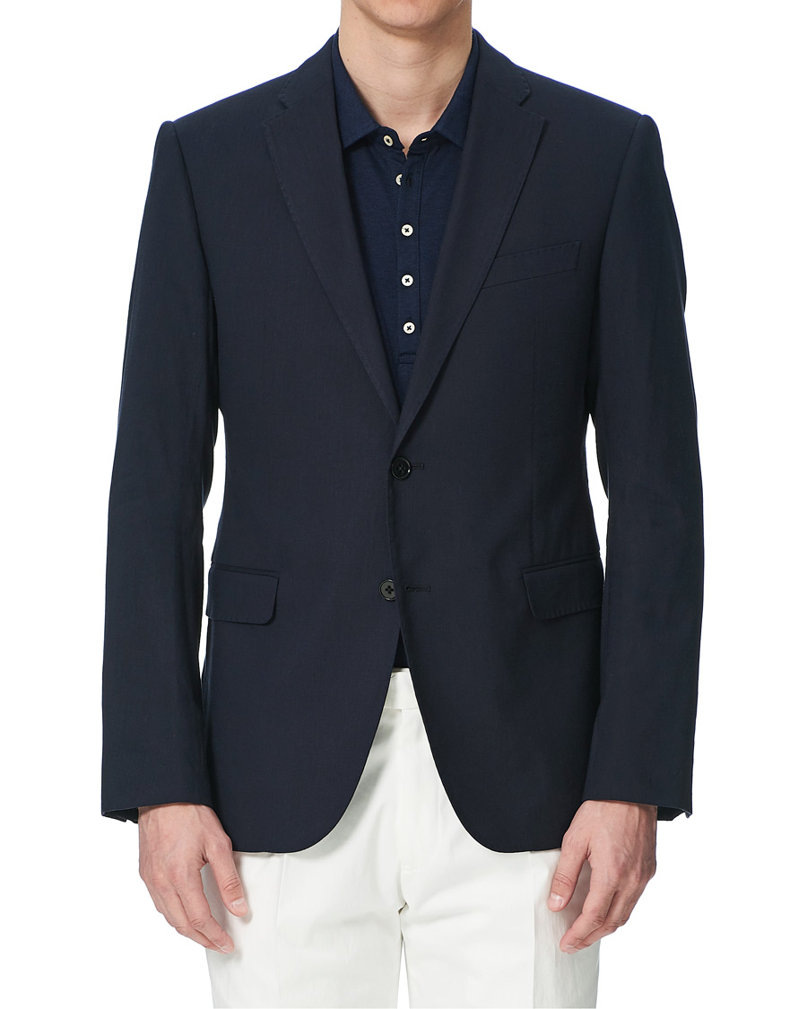 Herren | Sakkos | Emporio Armani | Slim Fit Techno Linen Stretch Blazer Navy