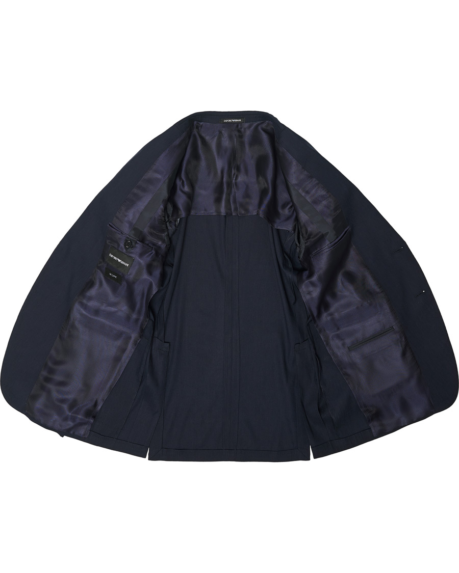 Herren | Sakkos | Emporio Armani | Slim Fit Techno Linen Stretch Blazer Navy