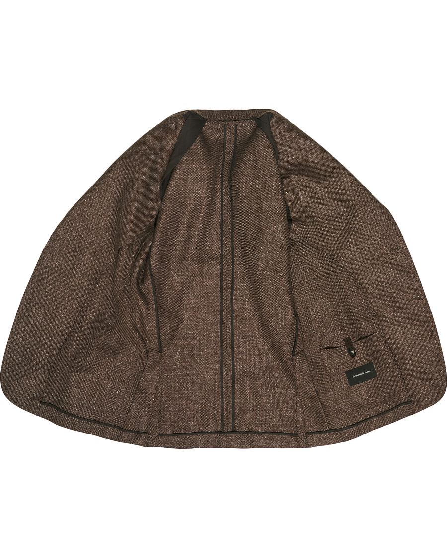 Herren | Sakkos | Ermenegildo Zegna | Unconstructed Linen Blazer Brown
