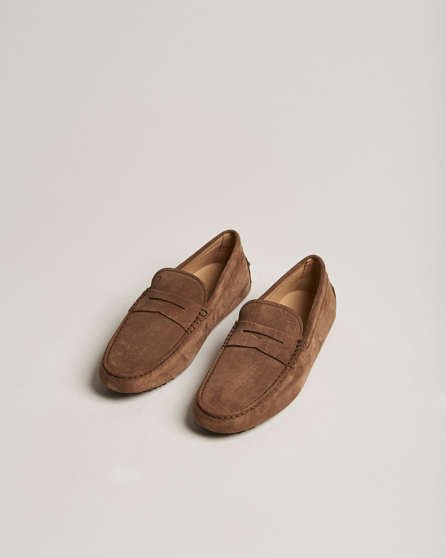 Herren | Handgefertigte Schuhe | Tod's | Gommino Carshoe Brown Suede