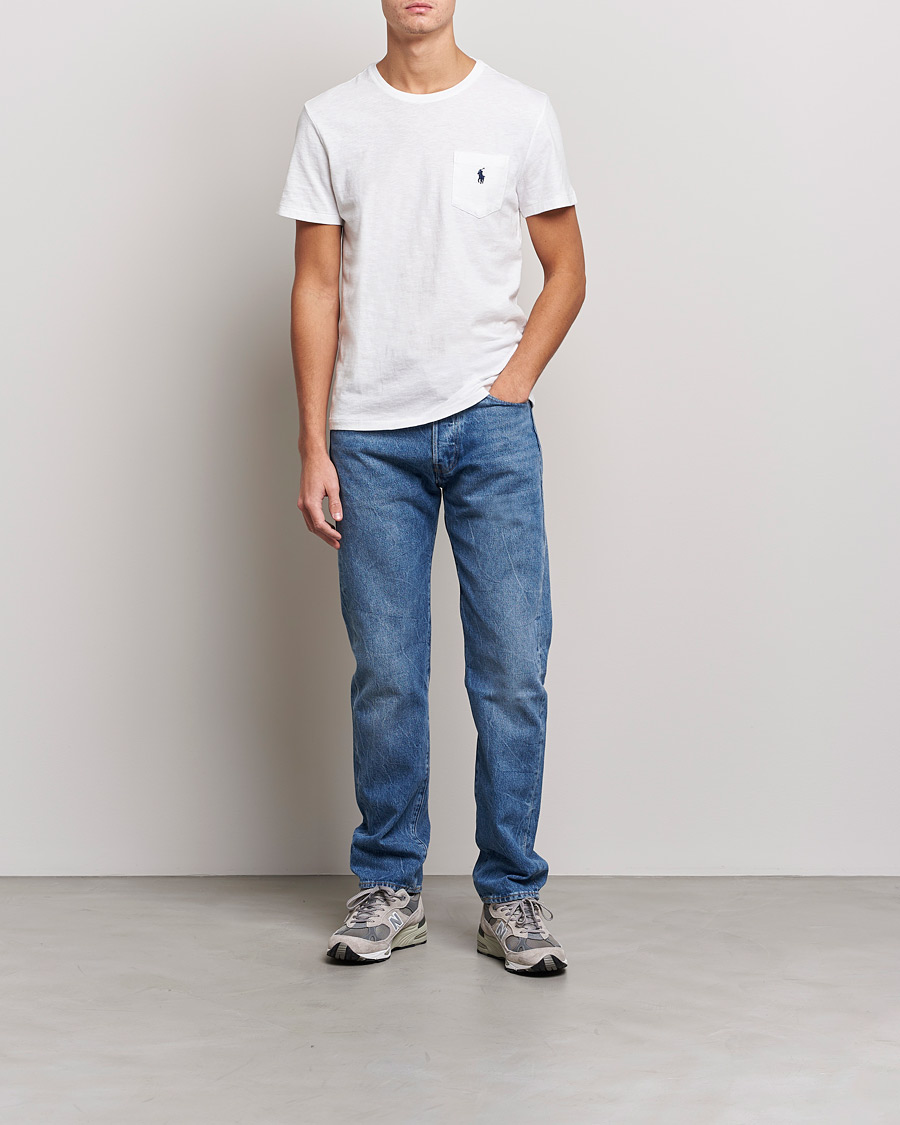 Herren | T-Shirts | Polo Ralph Lauren | Washed Crew Neck Pocket Tee White