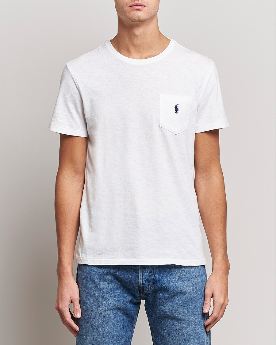 Herren | T-Shirts | Polo Ralph Lauren | Washed Crew Neck Pocket Tee White